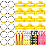PANTIDE 36Pcs Softball Party Favors Set - Include 12 Hair Claws Clips 12 Hair Ties 12 Charm Bracelets, Sport Game Day Team Accessories for Women Girls, School Softball Party Supplies Decoration Gifts