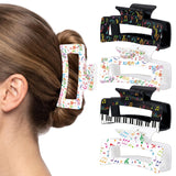 PANTIDE 4Pcs Colorful Musical Notes Hair Claw Clips for Women Girls