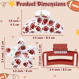 PANTIDE 3Pcs Football Sport Game Day Hair Claw Clips for Women Girls