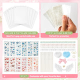 PANTIDE DIY Lace Kpop Photocard Holder Keychain Toploaders Decoration Kit