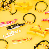 PANTIDE 36Pcs Softball Party Favors Set - Include 12 Hair Claws Clips 12 Hair Ties 12 Charm Bracelets, Sport Game Day Team Accessories for Women Girls, School Softball Party Supplies Decoration Gifts