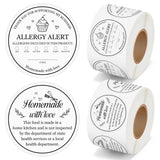 PANTIDE 1000 Count Cottage Food Law & Allergy Alert Labels White Stickers