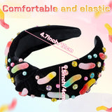 PANTIDE Colorful Gummy Worms Jeweled Knotted Headband for Women Girls