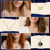 PANTIDE 3Pcs Aquarius Zodiac Crescent Moon Layer Necklaces for Women Girls