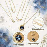 PANTIDE 3Pcs Capricorn Zodiac Crescent Moon Layer Necklaces for Women Girls