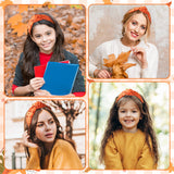 PANTIDE Fall Jeweled Knotted Headband - Thanksgiving Day Gift Hair Accessories Pearl Rhinestone Embellished Headband Autumn Fashion Hairband Birthday Wedding for Women Girl (Orange Red)