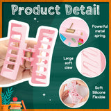 PANTIDE 4Pcs Teacher Silicone Hair Claw Clips for Women Girls - Back to School Pencil Apple Flexible Large Bendable Rectangle Nonslip Hair Clip, Thin Thick Short Long Curly Accessories, Teacher Gift