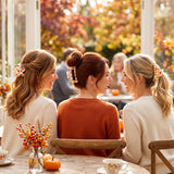 PANTIDE 3Pcs Fall Pumpkin Maple Leaf Hair Claw Clips for Women Girls
