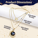 PANTIDE 3Pcs Libra Zodiac Crescent Moon Layer Necklaces for Women Girls