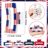 PANTIDE 4Pcs American Flag Hair Claw Clips for Women Girls - Independence Day 4th of July Rectangle Nonslip Clips Red White Blue Star Patriotic Celebrations USA Hair Accessories Small Gifts