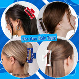 PANTIDE 4Pcs Baseball Hair Claw Clips for Women Girls - Sport Game Day Baseball Rectangle Nonslip Banana Hair Clips, Thin Thick Short Long Curly Hair Accessories, Birthday Party Gift for Player Team