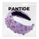 PANTIDE Kpop Jeweled Knotted Headband for Women Girls Singer Fans (Purple)