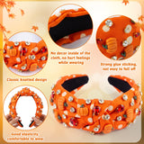 PANTIDE Fall Thanksgiving Pumpkin Polka Dot Jeweled Knotted Headband