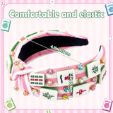 PANTIDE Mahjong Jeweled Knotted Headband for Women Girls Mahjong Lovers