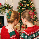 PANTIDE 4Pcs Christmas Polka Dot Hair Claw Clips for Women Girls