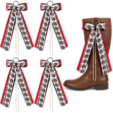 PANTIDE 4Pcs Football Red Ribbon Boot Bows for Martin Western Cowgirl
