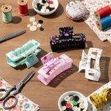 PANTIDE 4Pcs Sewing Hair Claw Clips for Women Girls - Sewing Gift Quilting Rectangle Nonslip Banana Hair Clips, Thin Thick Short Long Curly Hair Accessories, Sewing Lover Quilters Seamstress Mom Gift