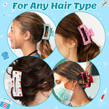 PANTIDE 8Pcs Nurse Hair Claw Clips for Women Girls - Cute Medical Heart Rectangle Nonslip Banana Hair Clips, Thin Thick Short Long Curly Accessories, Nurses Day Gift for Nursing Student Doctors