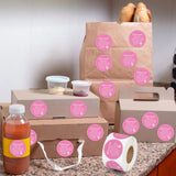 PANTIDE Cottage Food Law Labels Stickers - 500 Count Homemade with Love Adhesive Round Decal Roll, Made in A Home Kitchen Inspection Statement Thermal Printed for Food Packaging (2 x 2 Inch, Pink)