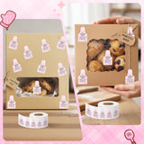 PANTIDE 500 Count Cottage Food Law Labels Sticker Pink Apron Shaped