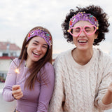 PANTIDE Music Jeweled Knotted Headband - Singer Fans Gift Butterfly Sunglassses Rhinestone Crystal Embellished Headband Fashion Hair Accessories Birthday Back To School Gift for Women Girls (Purple)