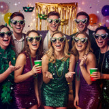 PANTIDE Mardi Gras Carnival Queen Sunglasses - Purple Green Rhinestone Crown Heart Shaped Sunglasses, Carnival Parade Masquerade Oufits Party Favors Glasses Accessories, Jewelry Gift for Women