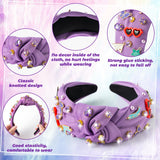 PANTIDE Music Jeweled Knotted Headband - Singer Fans Gift Butterfly Sunglassses Rhinestone Crystal Embellished Headband Fashion Hair Accessories Birthday Back To School Gift for Women Girls (Purple)