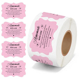 PANTIDE 500 Count Cottage Food Law Labels Sticker Pink Fancy Shape