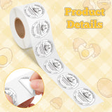 PANTIDE Farm Fresh Eggs Carton Labels Stickers - 500 Count Unwashed Eggs Packaging Adhesive Round Decal Roll, Market Egg Handling Sticker Collected Date for Chicken Quail Duck (2 x 2 Inch, White)