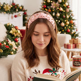 PANTIDE Christmas Jeweled Knotted Headband for Women Girls (Pink)