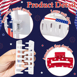 PANTIDE 4Pcs American Flag Hair Claw Clips for Women Girls - Independence Day 4th of July Rectangle Nonslip Clips Red White Blue Star Patriotic Celebrations USA Hair Accessories Small Gifts