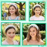 PANTIDE Labor Delivery Nurse Jeweled Knotted Headband - NICU Nurse Midwife Rhinestone Crystal Pearl Embellished Headband Wide Top Knot Hair Accessories Outfits Nurses Day Gift For Women Girl (White)