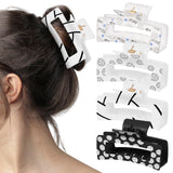 PANTIDE 4Pcs Volleyball Hair Claw Clips for Women Girls - Sport Game Day Rectangle Nonslip Banana Hair Clips, Thin Thick Short Long Curly Hair Accessories, School Volleyball Party Birthday Fans Gift