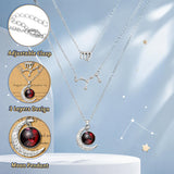 PANTIDE 3Pcs Virgo Zodiac Crescent Moon Layer Necklaces for Women Girls