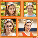 PANTIDE Basketball Jeweled Knotted Headband - Sports Pearl Rhinestone Embellished Headband Non Slip Wide Top Knot Costume Hairband Hair Accessories Game Day Birthday Gift for Women Girls (White)