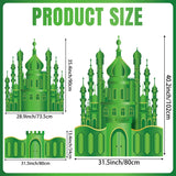 PANTIDE 3.3ft Large Emerald Green Castle Cardboard Cutout - Witch Green Castle Wizard Stand Up Party Decoration, Freestanding Photo Booth Prop Photography Backdrop for Halloween Birthday Gift