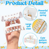 PANTIDE 4Pcs Pencil Coquette Bow Hair Claw Clips for Women Girls - Back to School Daisy Plaid Rectangle Nonslip Acrylic Hair Clip, Thin Thick Short Long Curly Accessories, Party Birthday Teacher Gift