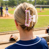 PANTIDE 8Pcs Softball Hair Claw Clips for Women Girls - Sport Game Day Rectangle Nonslip Banana Hair Clips, Thin Thick Short Long Curly Hair Accessories, School Daily Softball Party Birthday Gift