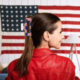 PANTIDE 4Pcs American Flag Hair Claw Clips for Women Girls - Independence Day 4th of July Rectangle Nonslip Clips Red White Blue Star Patriotic Celebrations USA Hair Accessories Small Gifts
