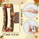 PANTIDE 4Pcs Fall Hair Claw Clips for Women Girls - Thanksgiving Autumn Maple Leaf Pumpkin Checkered Rectangle Nonslip Banana Hair Clips, Thin Thick Short Long Curly Accessories, Harvest Party Gift