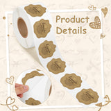 PANTIDE Cottage Food Law Labels Stickers - 500 Count Homemade with Love Adhesive Wax Seal-Style Decal Roll, Made in A Home Kitchen Inspection Statement Thermal Printed (2 x 2 Inch, Kraft Brown)