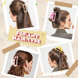PANTIDE 4Pcs Teacher Hair Claw Clips for Women Girls - Back to School Gift Pencil Apple Rectangle Nonslip Banana Hair Clips, Thin Thick Short Long Curly Accessories, Teacher Appreciation Gift