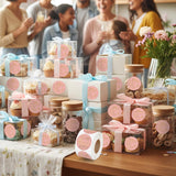 PANTIDE Food Allergy Notice Stickers - 500 Count Allergen Warning Label Gold Foil Adhesive Round Decal Roll, Food Alert Safety for Restaurant Home Kitchen Bakery Cake Shop (2 x 2 Inch, Pink)