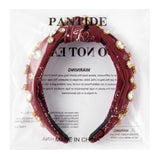 PANTIDE Bandana Paisley Jeweled Knotted Headband for Women Girls (Red)