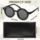 PANTIDE Page Boy Sunglasses - Ring Bearer Security Round Shaped Sunglasses, Wedding Engagement Party Favors Outdoor Beach Glasses Accessories, Cute Eyewear Gift for Little Boy (Black)