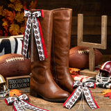 PANTIDE 4Pcs Football Red Ribbon Boot Bows for Martin Western Cowgirl