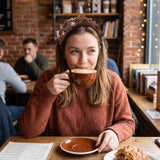 PANTIDE Coffee Jeweled Knotted Headband for Women Girl Coffee Lover (Brown)