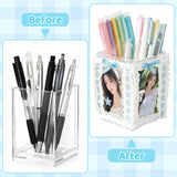 PANTIDE Photo Frame DIY Clear Acrylic Pen Holder Kit Kpop Photocard Frame