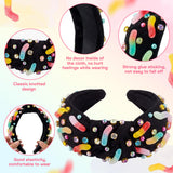 PANTIDE Colorful Gummy Worms Jeweled Knotted Headband for Women Girls