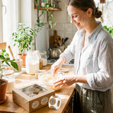 PANTIDE Cottage Food Law Labels Stickers - 500 Count Baked with Love Adhesive Round Decal Roll, Made in A Home Kitchen Inspection Statement for Bakery Baked Food Packaging (2 x 2 Inch, Kraft Brown)